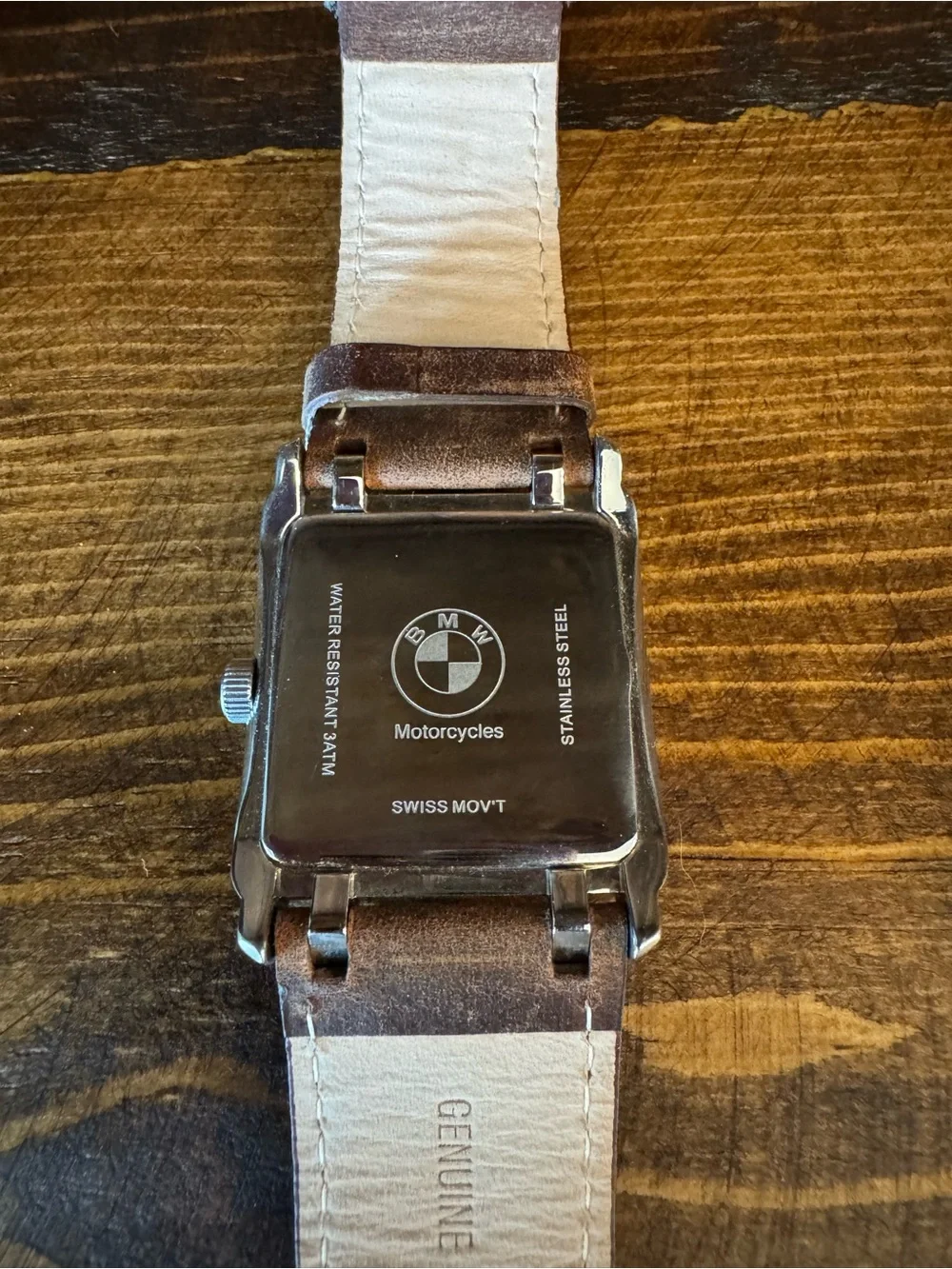BMW Men's Silver-Tone Case Watch with Brown Leather Strap